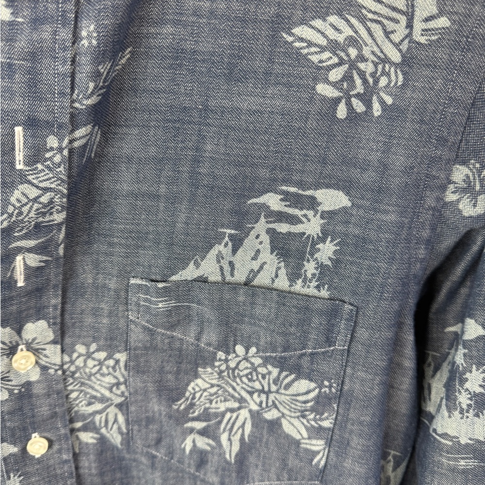 Blue Patterned Button-Up Shirt - Picture 4 of 6